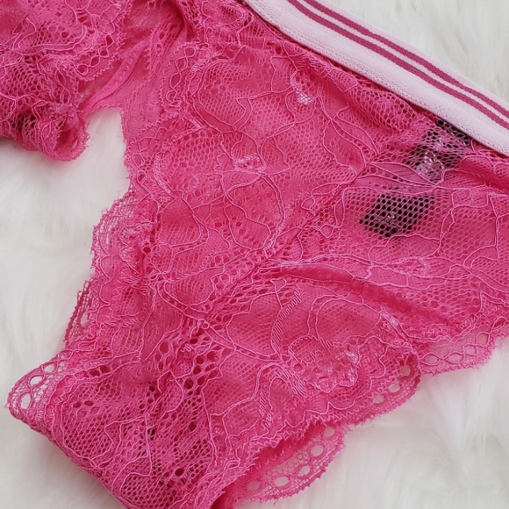 SAM EDELMAN Pink Scallop Lace Tanga - Picture 5 of 7